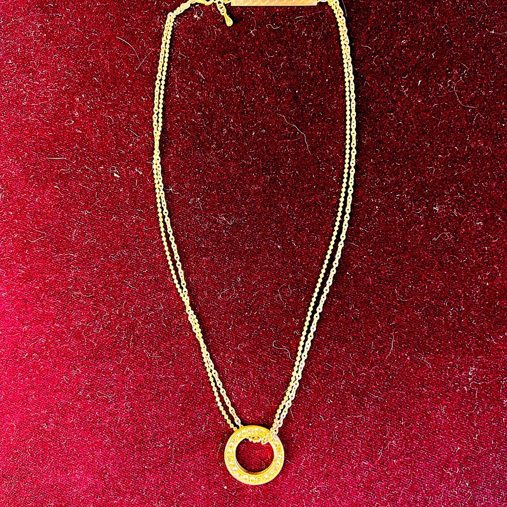 Silvertone rhinestone eternity necklace